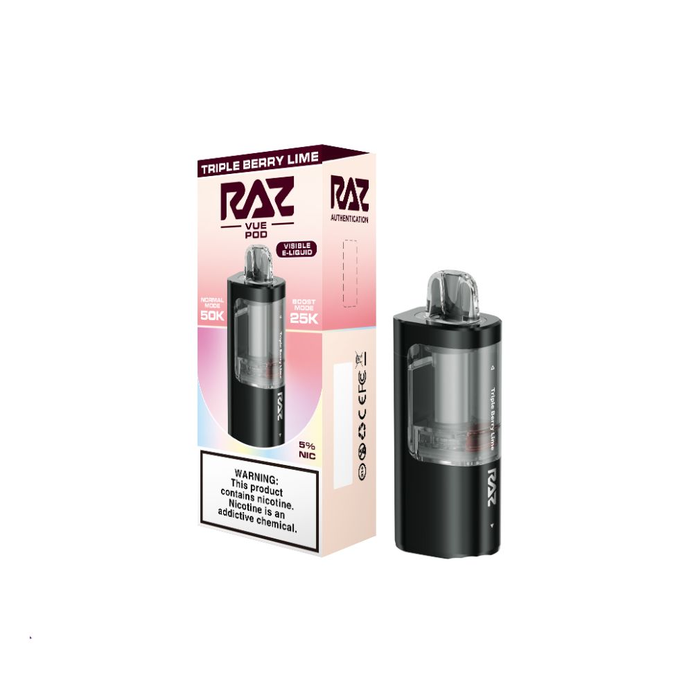 Raz Vue 50K Disposable + Pod Group - Triple Berry Lime With Packaging