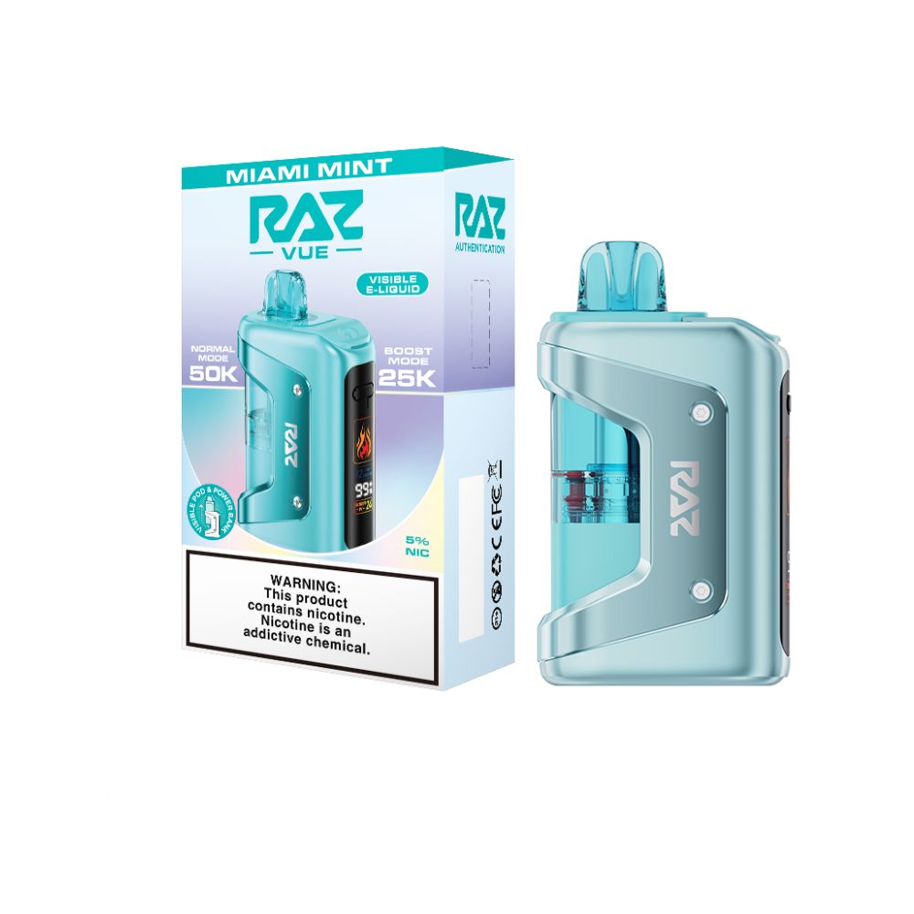 Raz Vue 50K Disposable + Power Dock - Miami Mint With Packaging