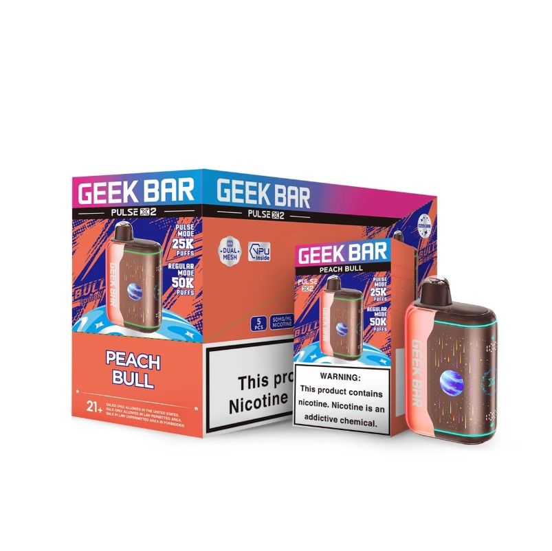 Geek Bar Pulse X2 5K Disposable - Peach Bull With Packaging