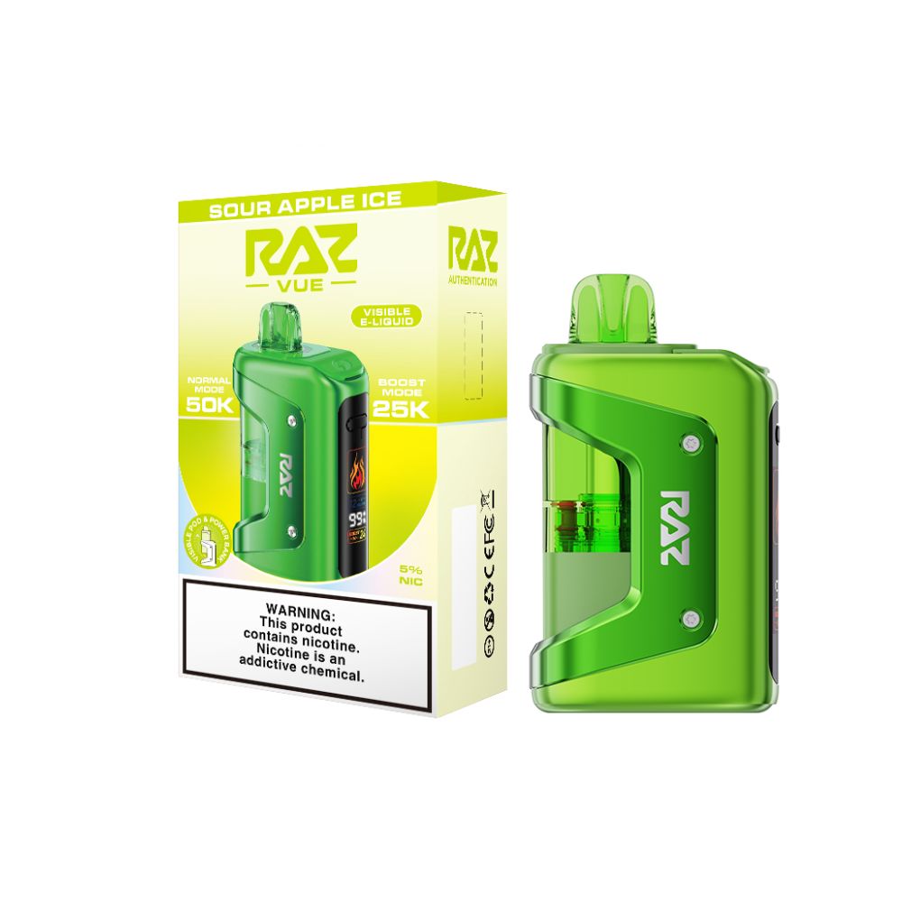 Raz Vue 50K Disposable + Power Dock - Sour Apple Ice With Packaging