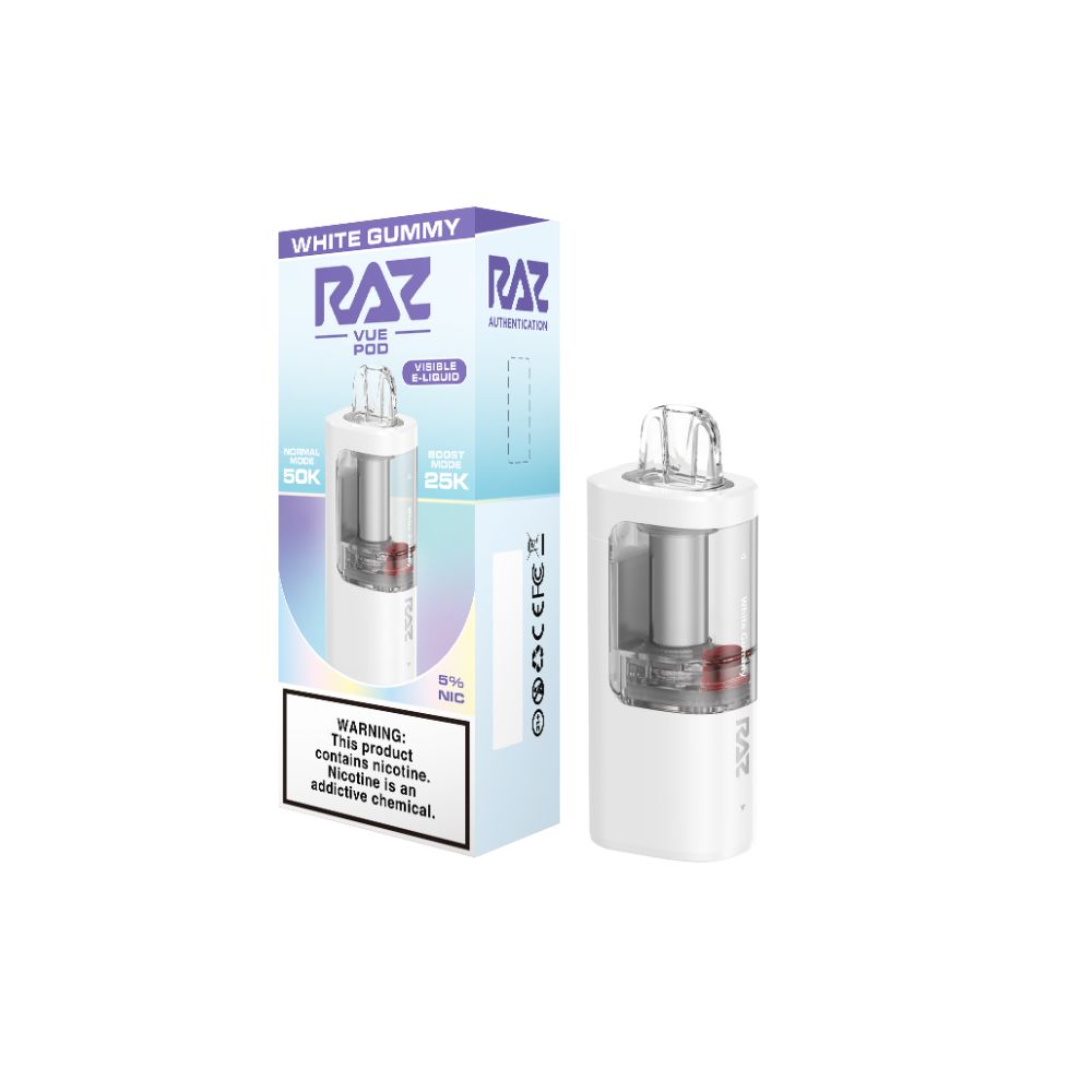 Raz Vue 50K Disposable + Pod Group - White Gummy With Packaging