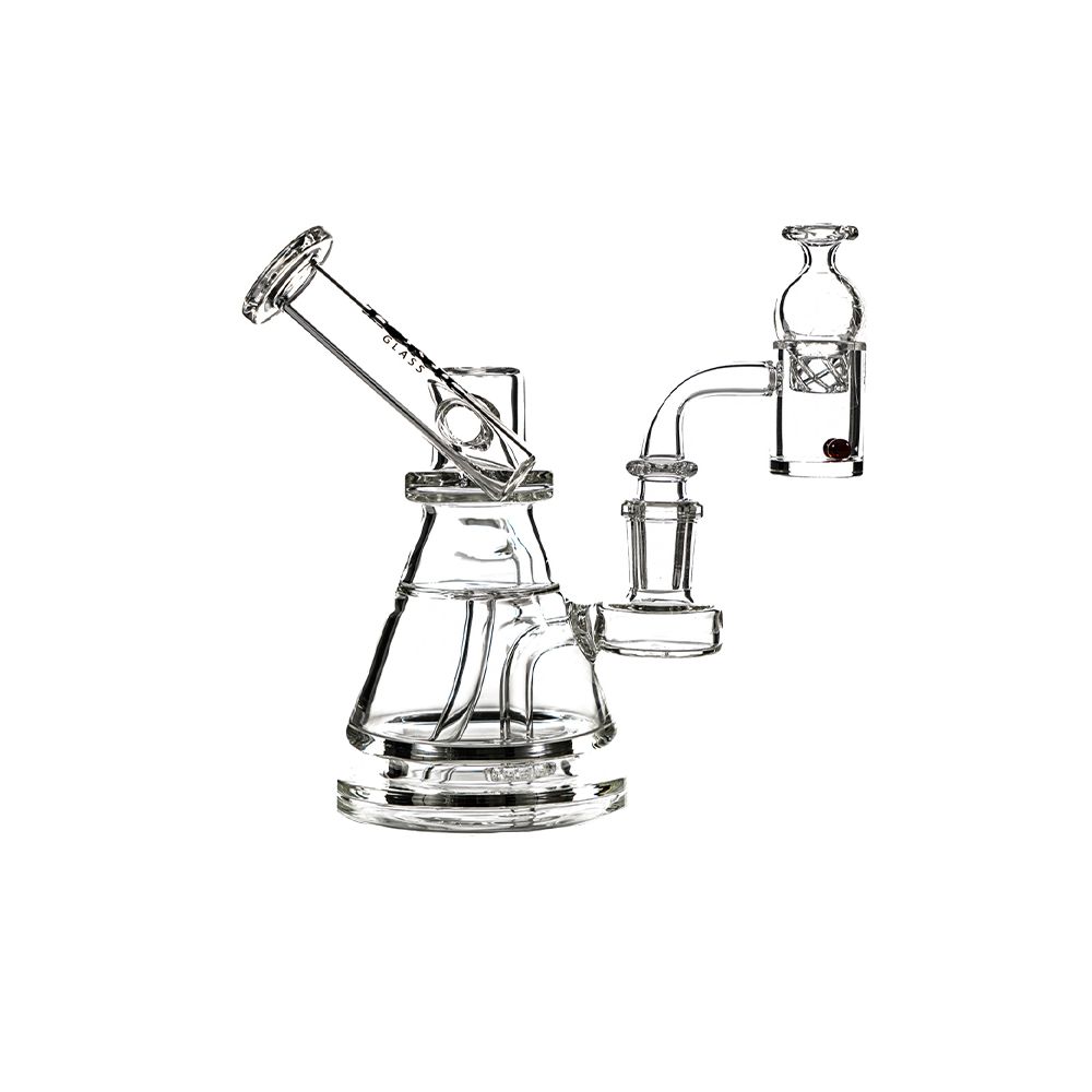 MKGlass TX53 Toxic Pyramid Sidecar 6″ Water Pipe - Clear