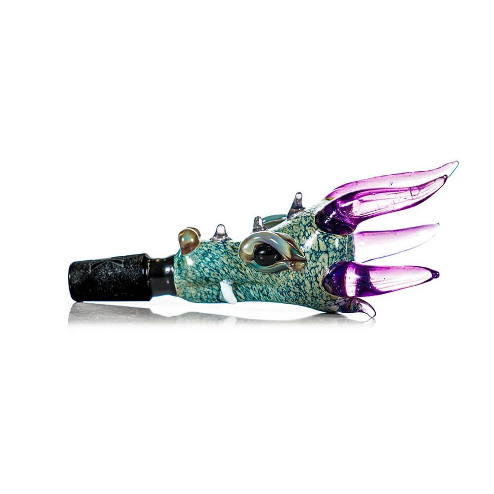 MKGlass MKBL21 Glass Dragon Bowl - Blue