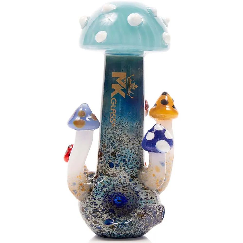 MKGlass MKH14 MK100 Heady Mushroom Glass Hand-Pipe - Green