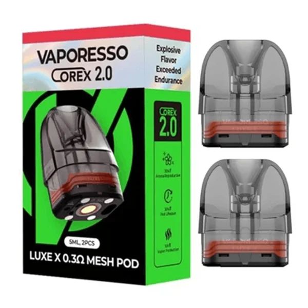 Vaporesso LUXE X Replacement Pods (2-Pack) 0.3ohm with packaging